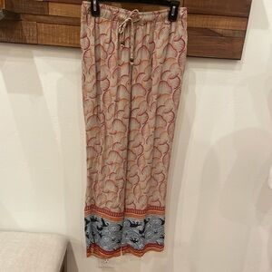 Soft and Flowy Bohemian Wide-Leg Pants Elastic Waist